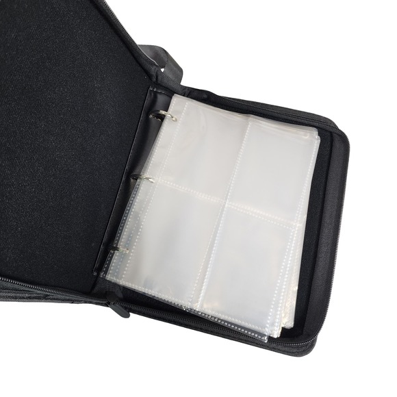leather card binder Premium 9-Pocket Zipper (360 Cards) versatile binder 4-Pocket Card Binder Red